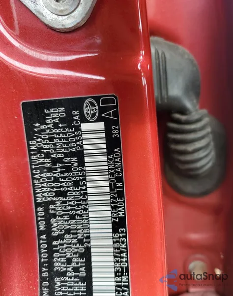 2014 Toyota Corolla L z USA, uszkodzony, nr VIN 2T1BURHE2EC145152